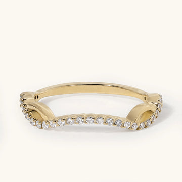 Twisted Infinity Pave Weave Crossover Band Wedding Ring
