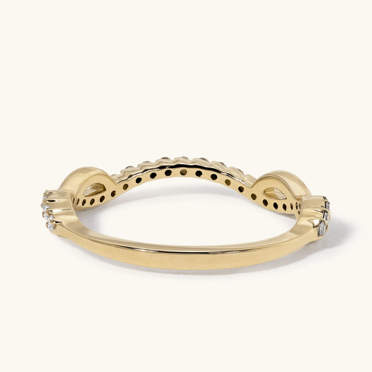 Twisted Infinity Pave Weave Crossover Band Wedding Ring