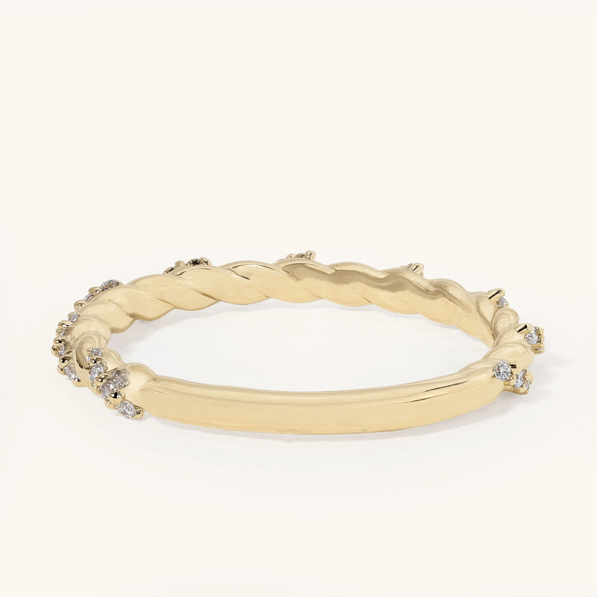 Twisted Rope Diamond Accent Spiral Band Wedding Ring