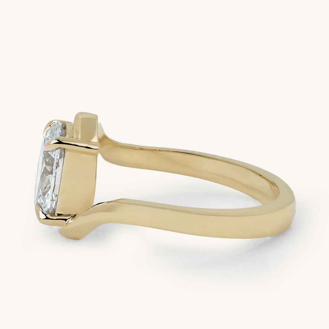 1.5ct Oval Claw Solitaire with Bypass Band Engagement Ring