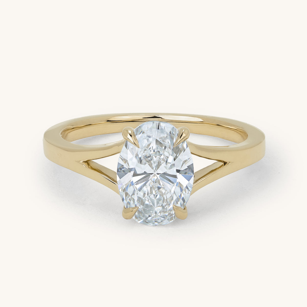 1.51ct Oval Claw Solitaire with Split Shank Engagement Ring