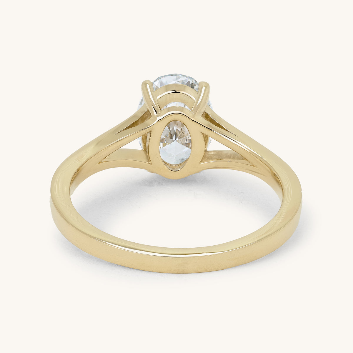 1.51ct Oval Claw Solitaire with Split Shank Engagement Ring