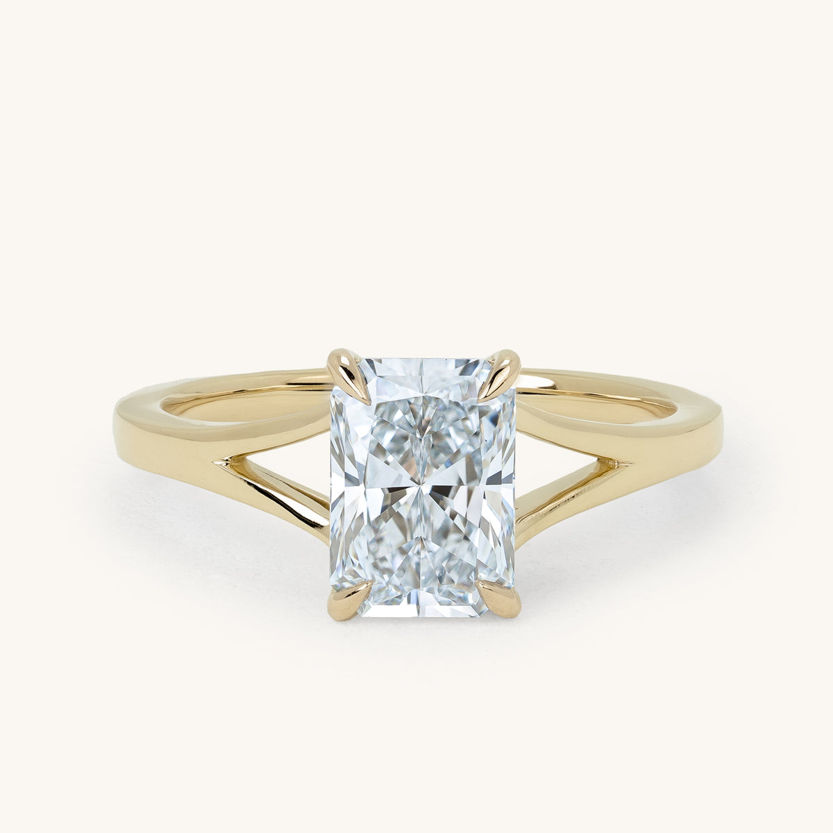 1.51ct Radiant Claw Solitaire with Split Shank Engagement Ring